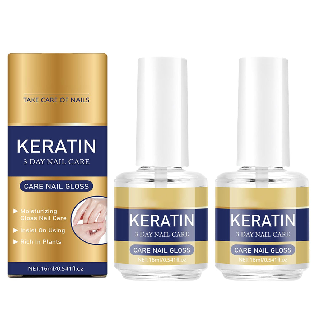 Glintor front packaging showing two bottles and branding benefit of travel-friendly care