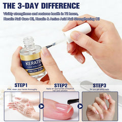 Glintor nails before and after showing stronger glossier nails benefit