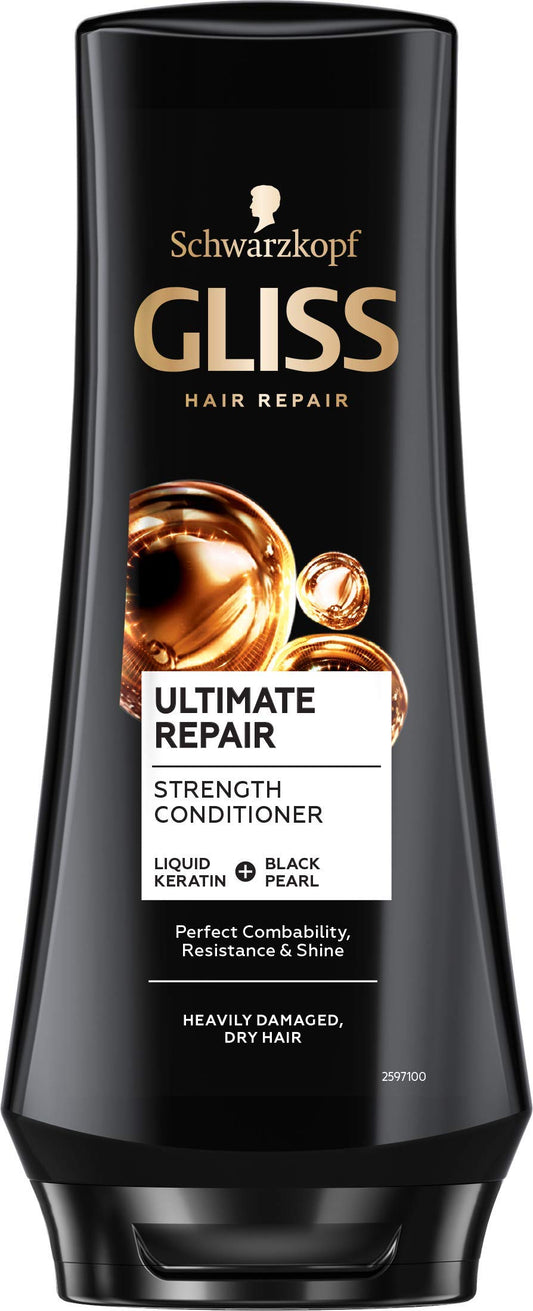 GLISS front packaging of Ultimate Repair Conditioner showing 200 ml and benefits