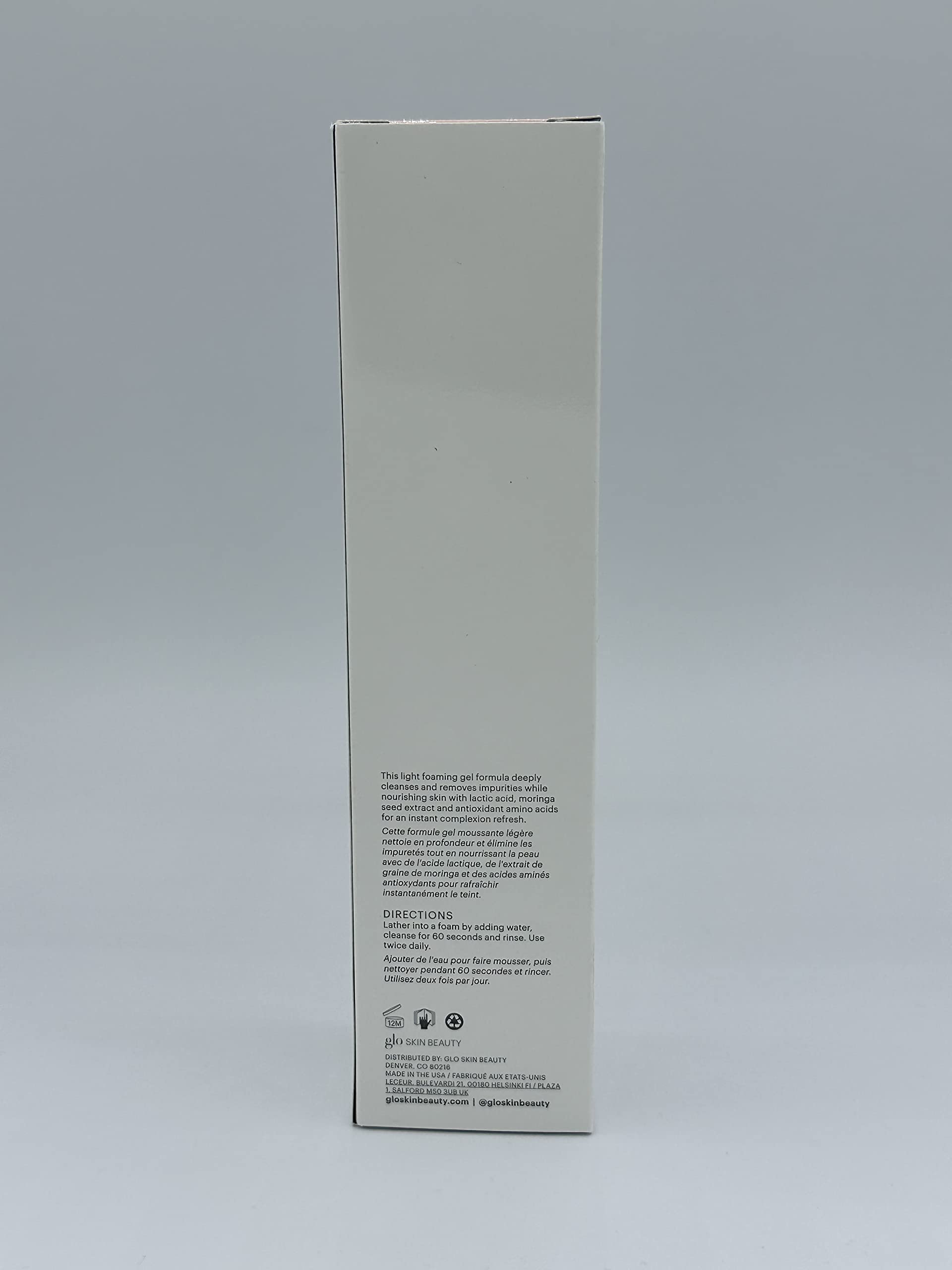 Glo Skin Beauty bottle styled on bath shelf suggesting aesthetic and routine-ready benefit