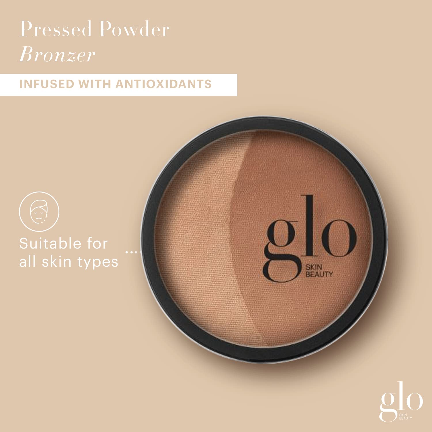 Glo Skin Beauty close-up texture of pressed mineral bronzer for seamless blend
