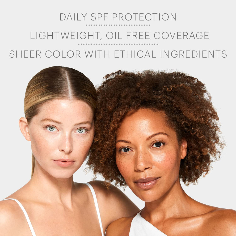 Glo Skin Beauty application with brush showing even sheer buildable coverage