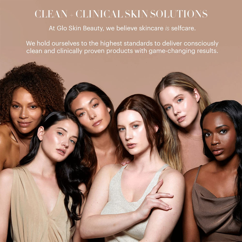 Glo Skin Beauty ingredients label closeup highlighting vitamin C and squalane