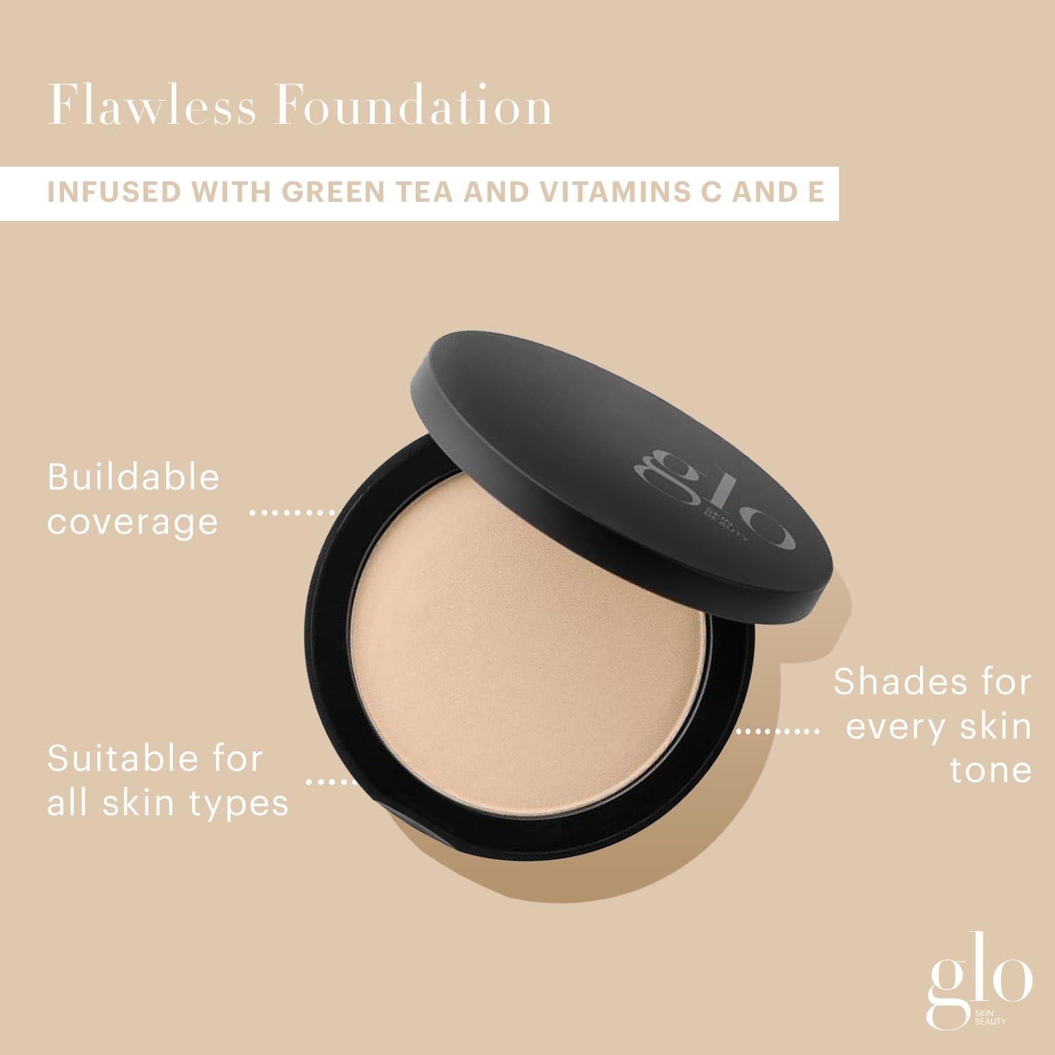 Glo Skin Beauty close-up of powder surface texture for smooth application benefit