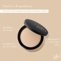 Glo Skin Beauty close-up of powder surface texture for smooth application benefit