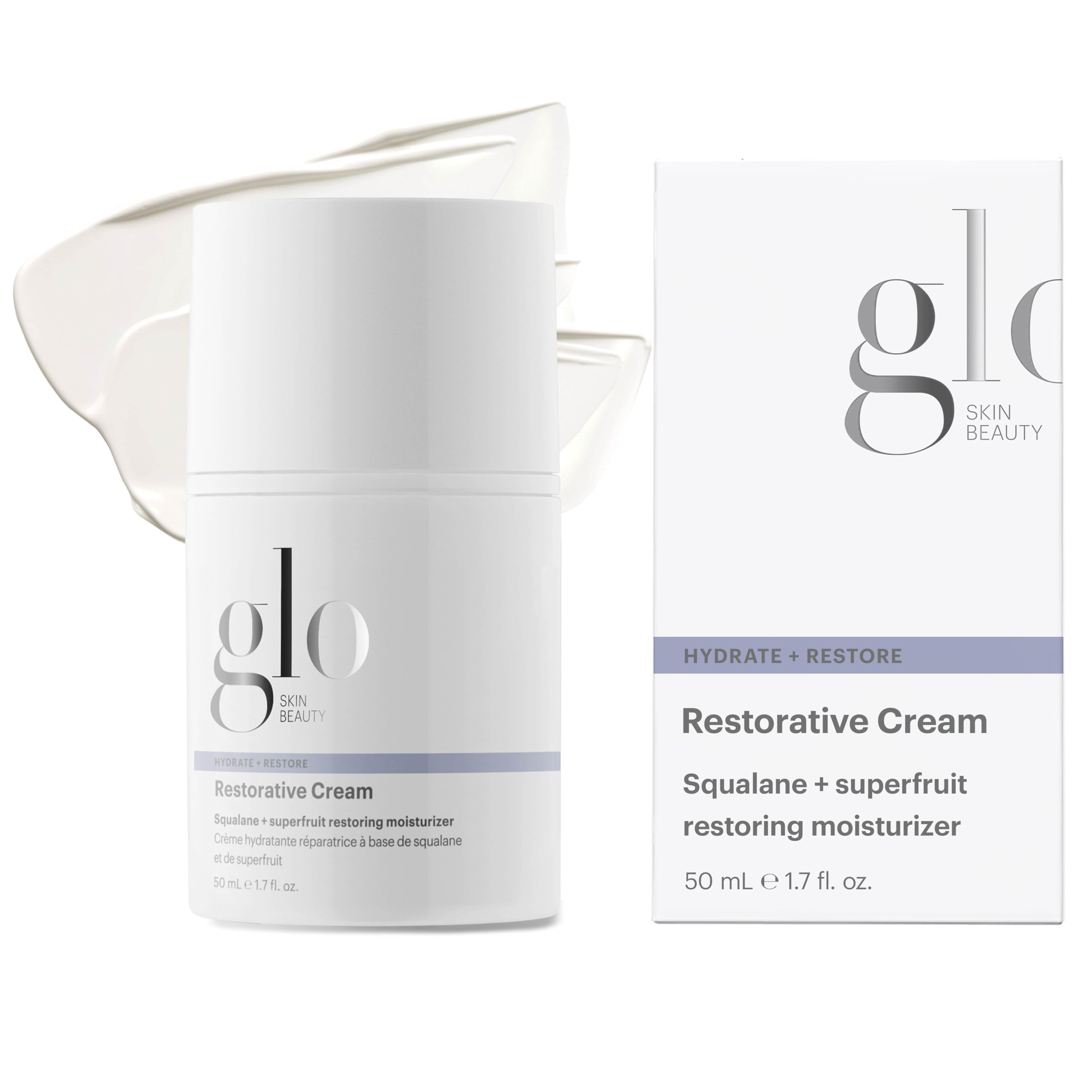 Glo Skin Beauty front jar showing packaging and rich hydration benefit