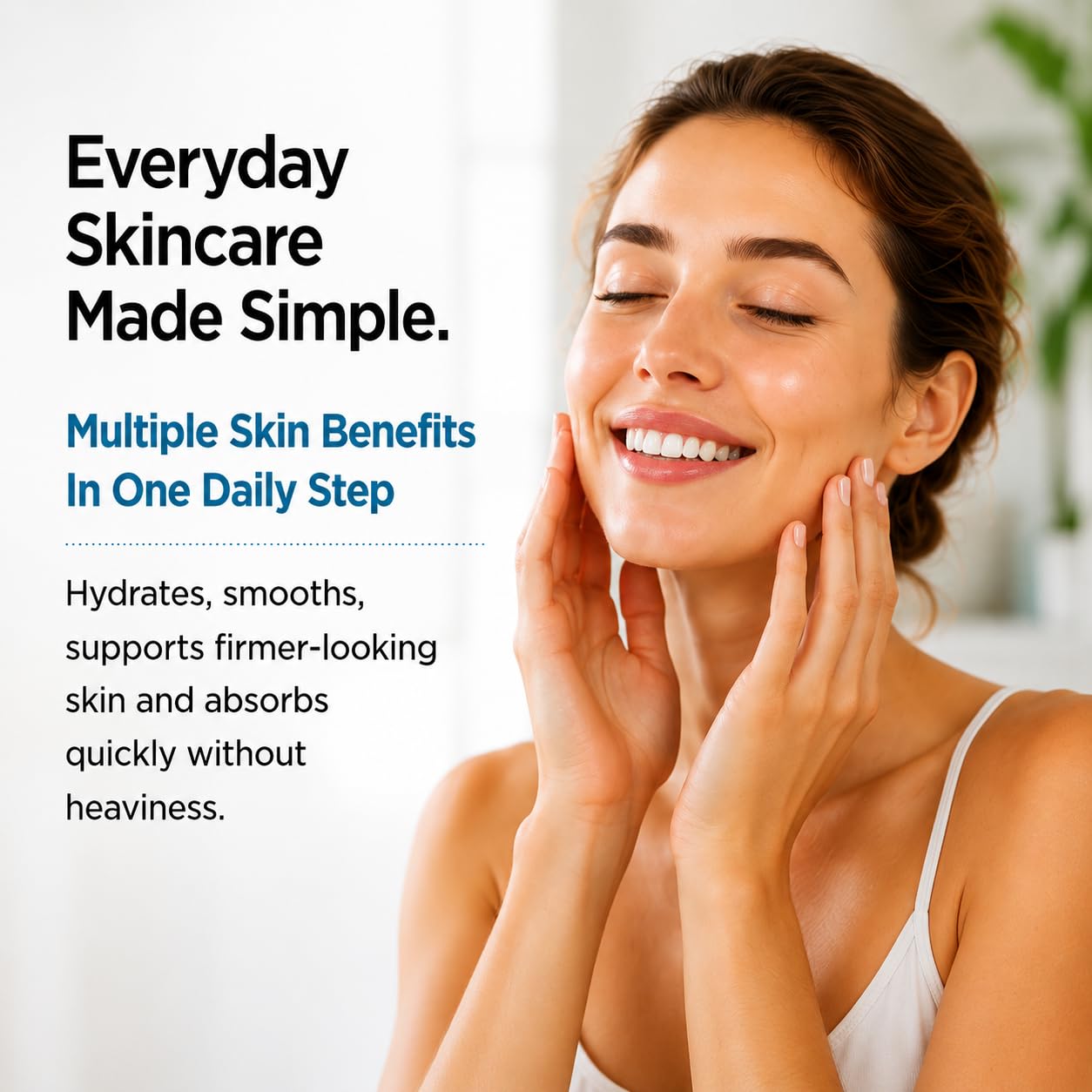 Global Beauty Care illustrative before and after texture visual showing refined-looking skin benefit