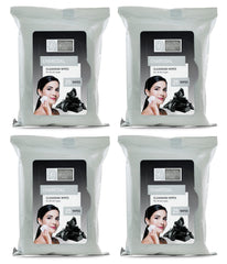Global Beauty Care front packaging showing charcoal wipes and quantity benefit