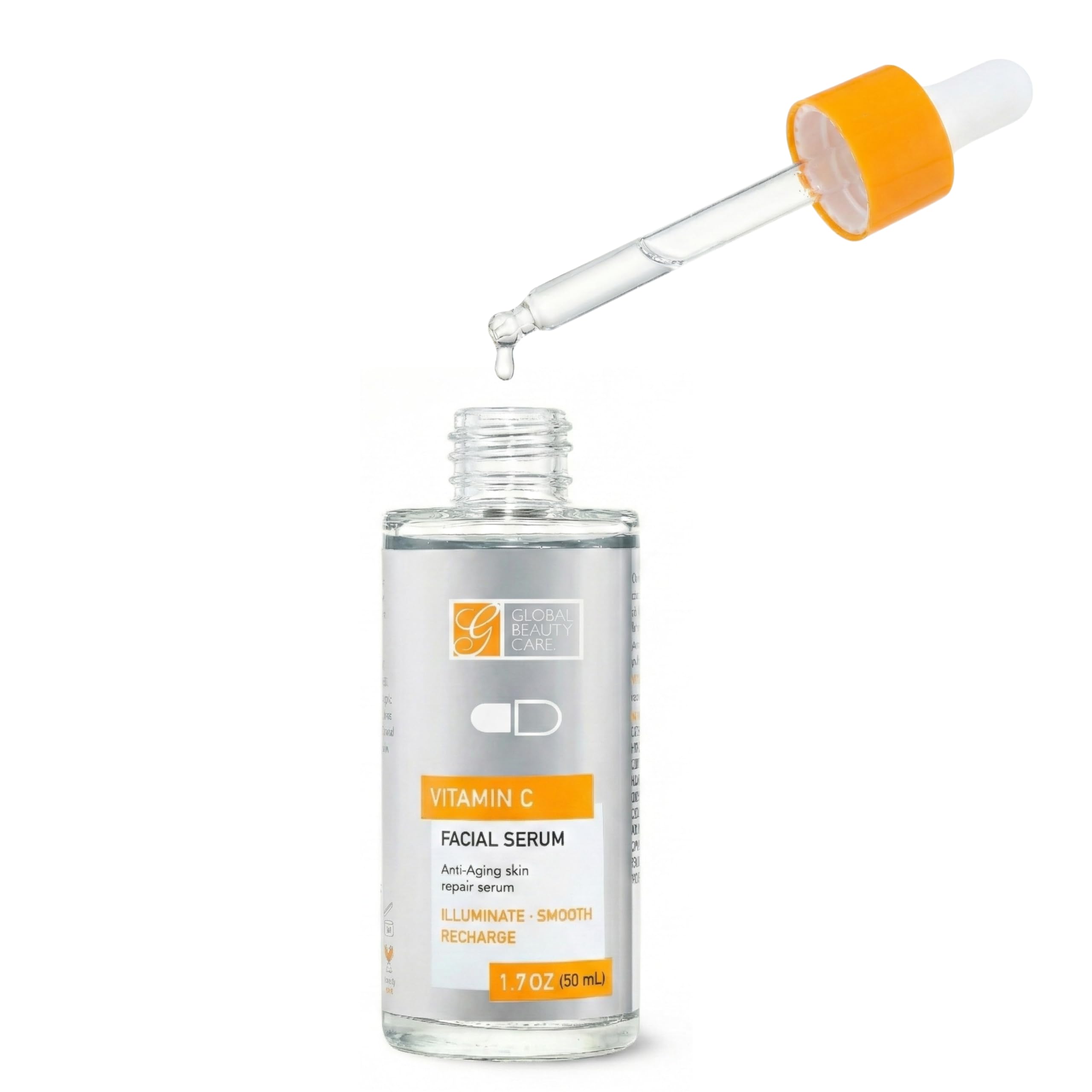 Global Beauty Care dropper dispensing serum, precise application for targeted use