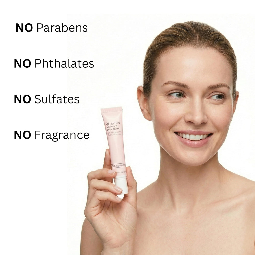 Global Beauty Care applying cream under eye, illustrates smoothing and layering benefit