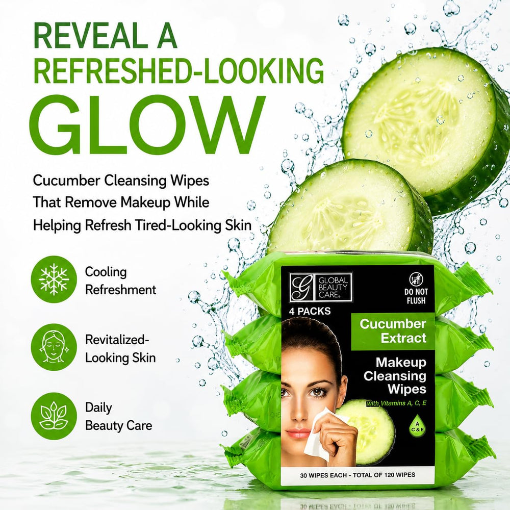 Global Beauty Care open resealable pack with one wipe exposed for easy access benefit