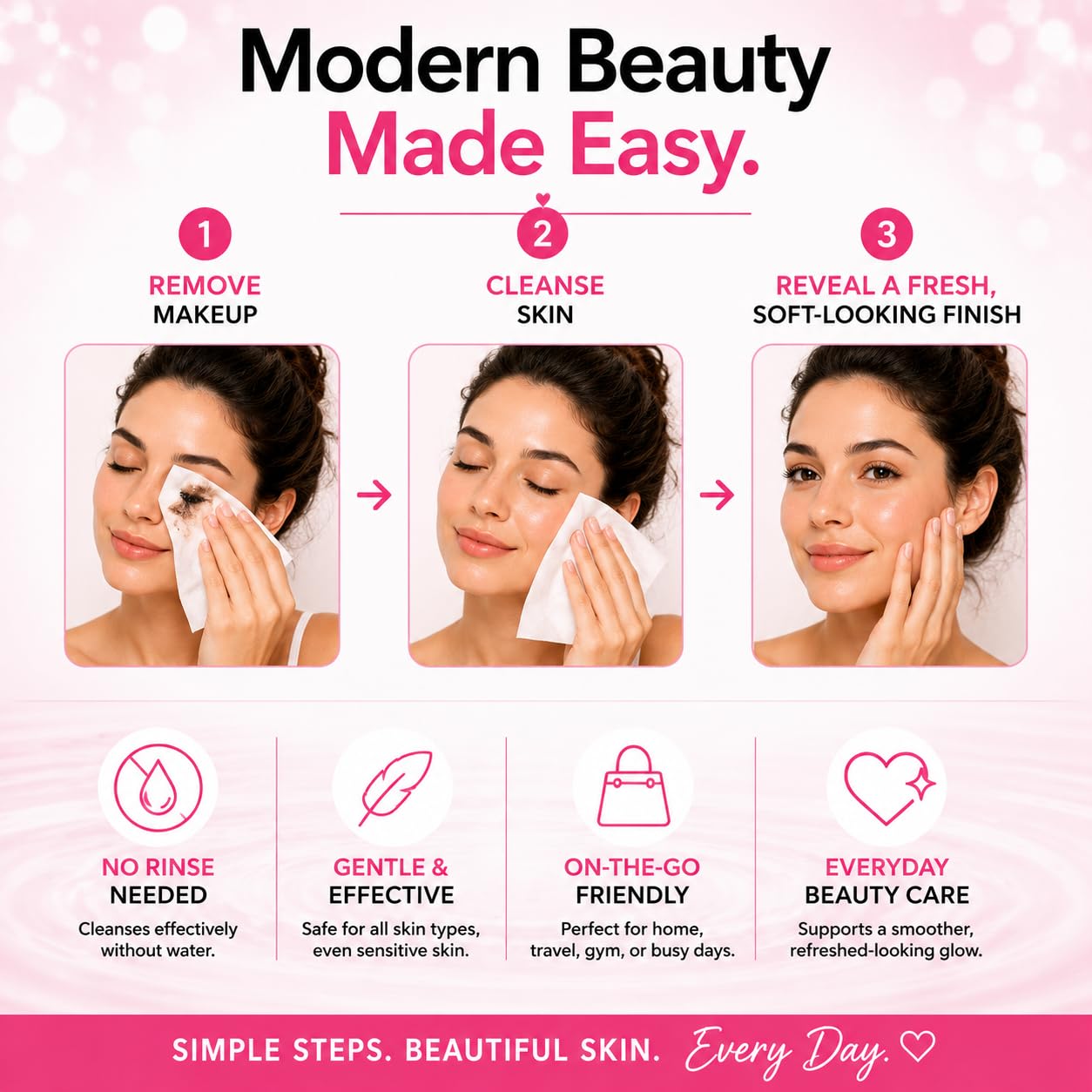Global Beauty Care travel pack inside handbag for on-the-go refreshment