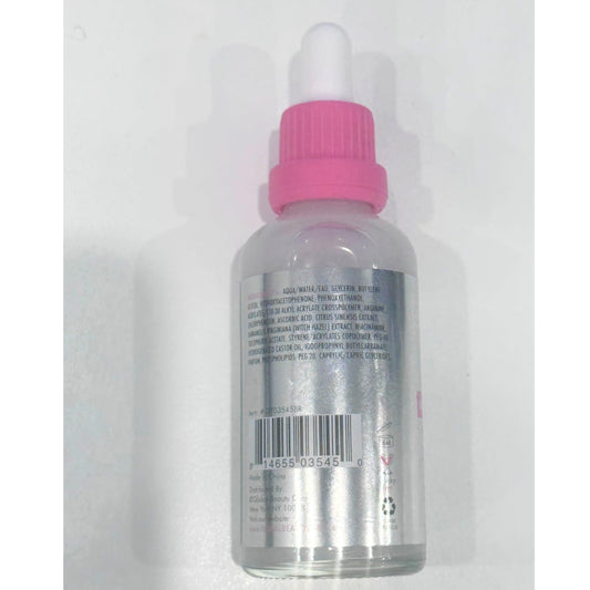 Global Beauty Care pipette releasing clear serum illustrating fast absorption and glow