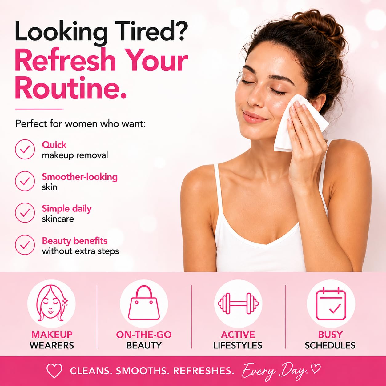 Global Beauty Care wipe texture close-up showing soft fibers for gentle cleansing