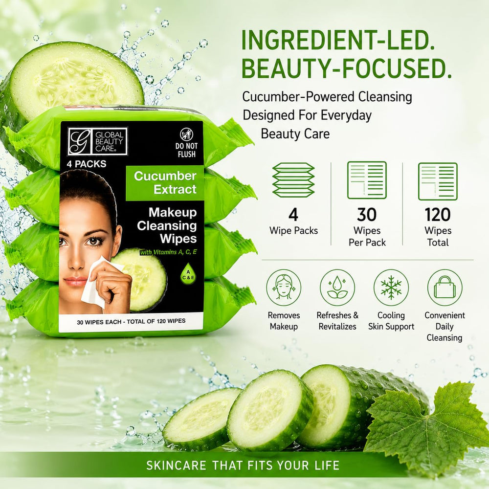 Global Beauty Care four packs stacked to show value size and resealable packaging benefit