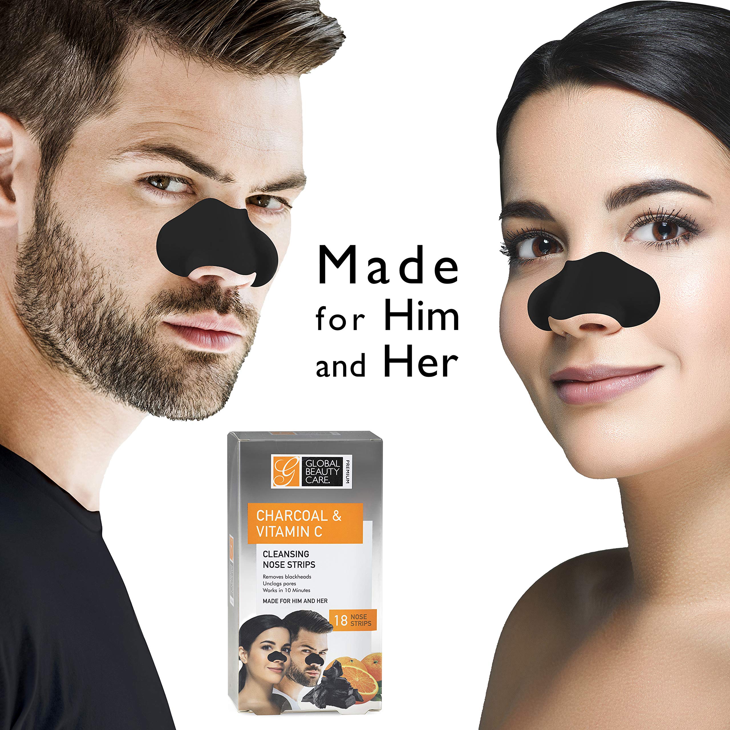 Global Beauty Care strip applied to nose demonstrating secure fit and coverage