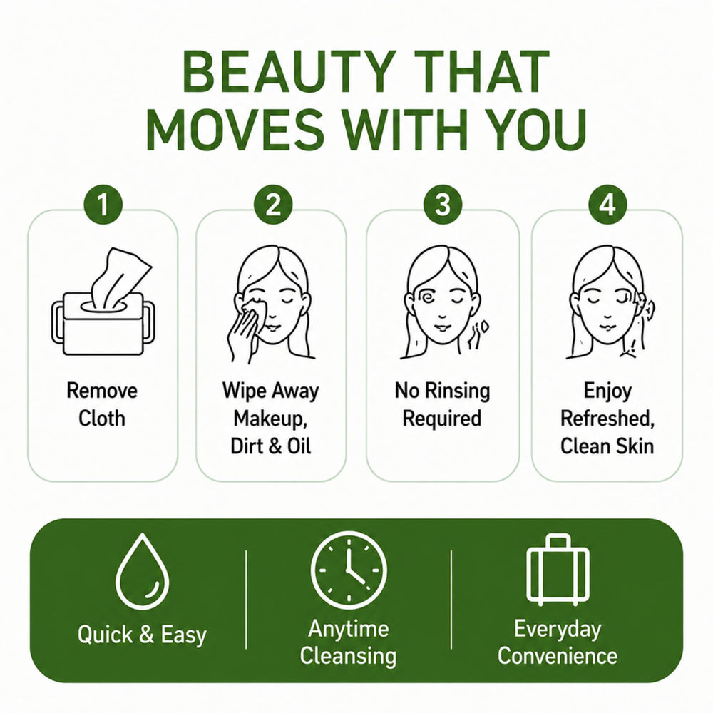 Global Beauty Care pack inside a travel bag demonstrating portability and freshness benefit