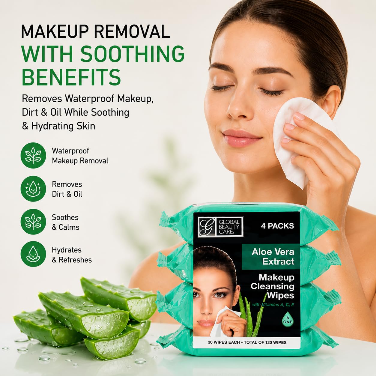 Global Beauty Care wipe removing waterproof mascara with minimal rub