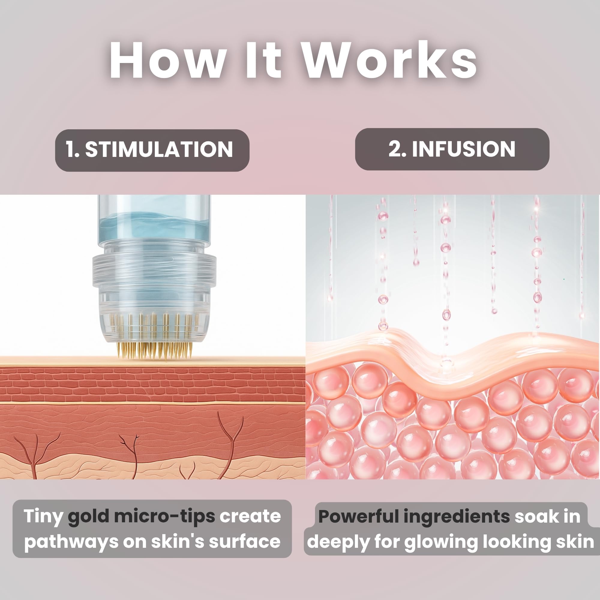 Glov Beauty applying micro stamp to lips for plumper-looking results