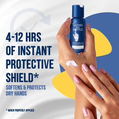 Gloves In A Bottle being applied to hands showing soothing relief and barrier creation