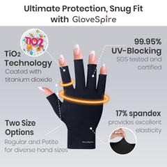 GloveSpire pair and travel pouch packed for easy portability and storage