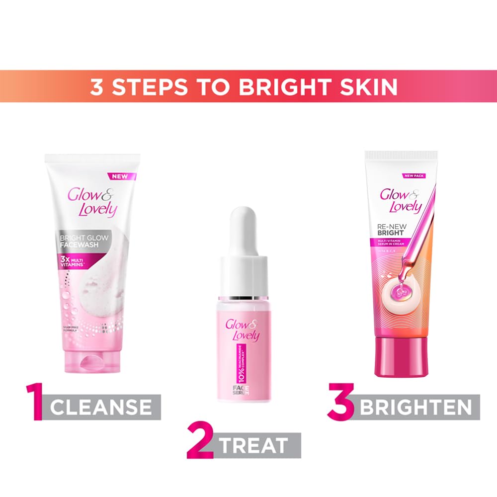 Glow & Lovely on a bathroom shelf lifestyle shot conveying everyday skincare use