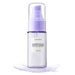 Glow Recipe travel-size bottle front view showing compact, portable cleanser