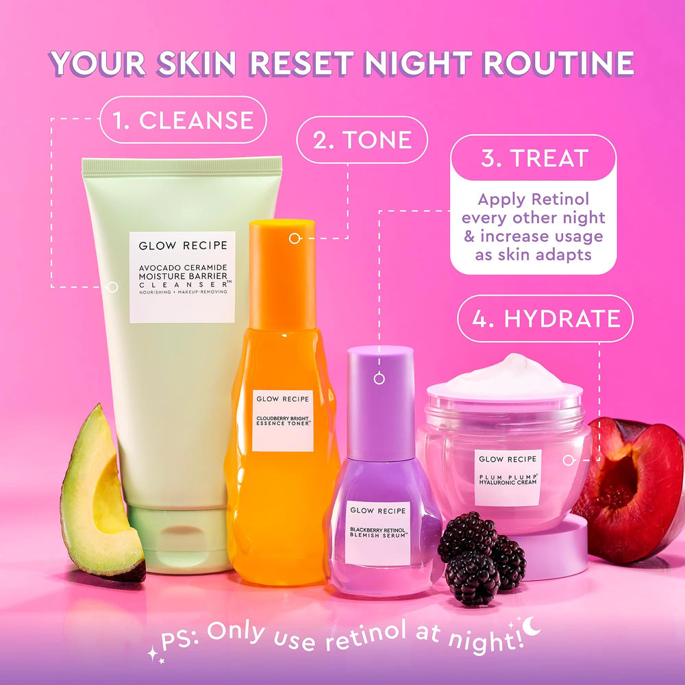Glow Recipe bottle on vanity conveying daily skincare convenience