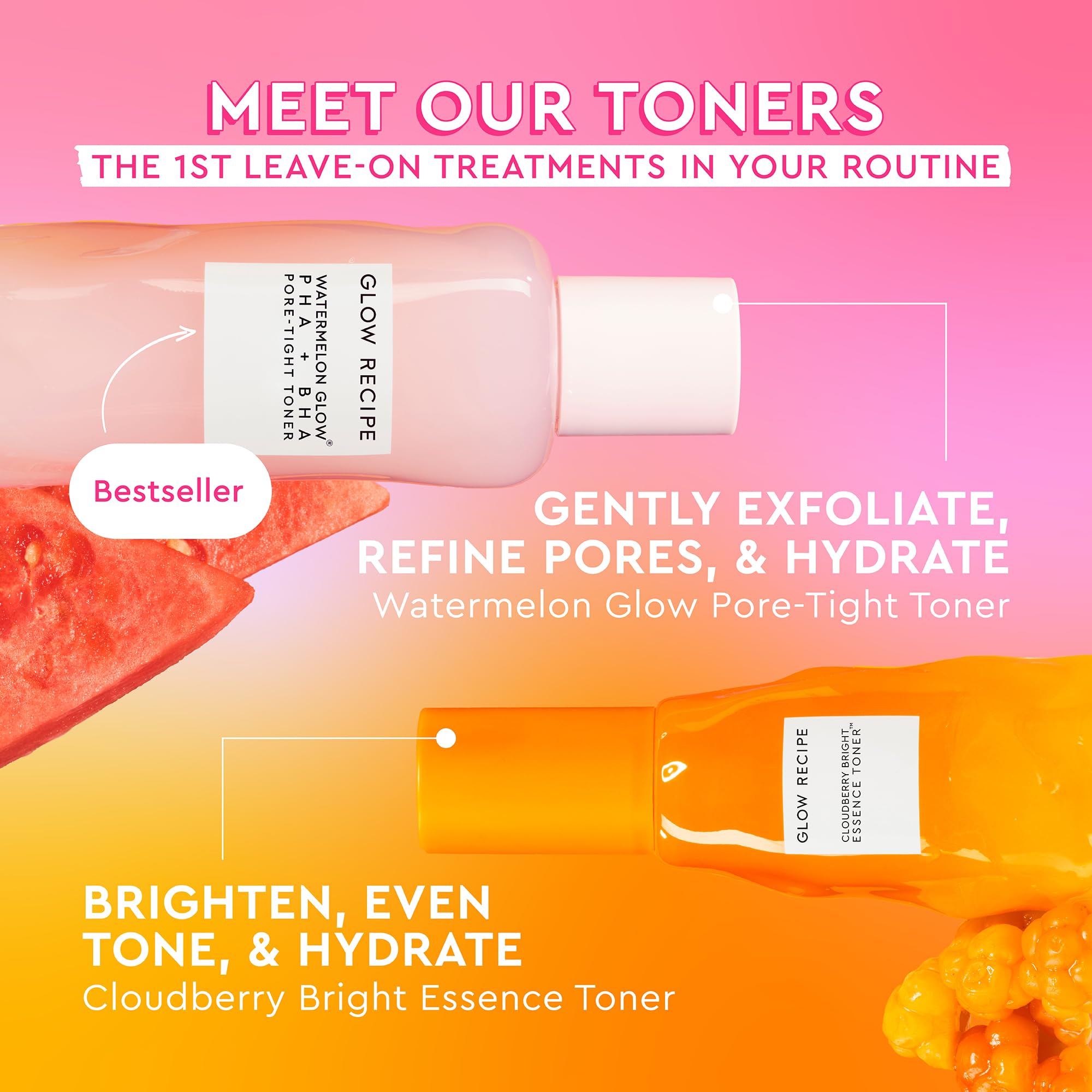 Glow Recipe bottle on bathroom counter staged for daily routine inspiration