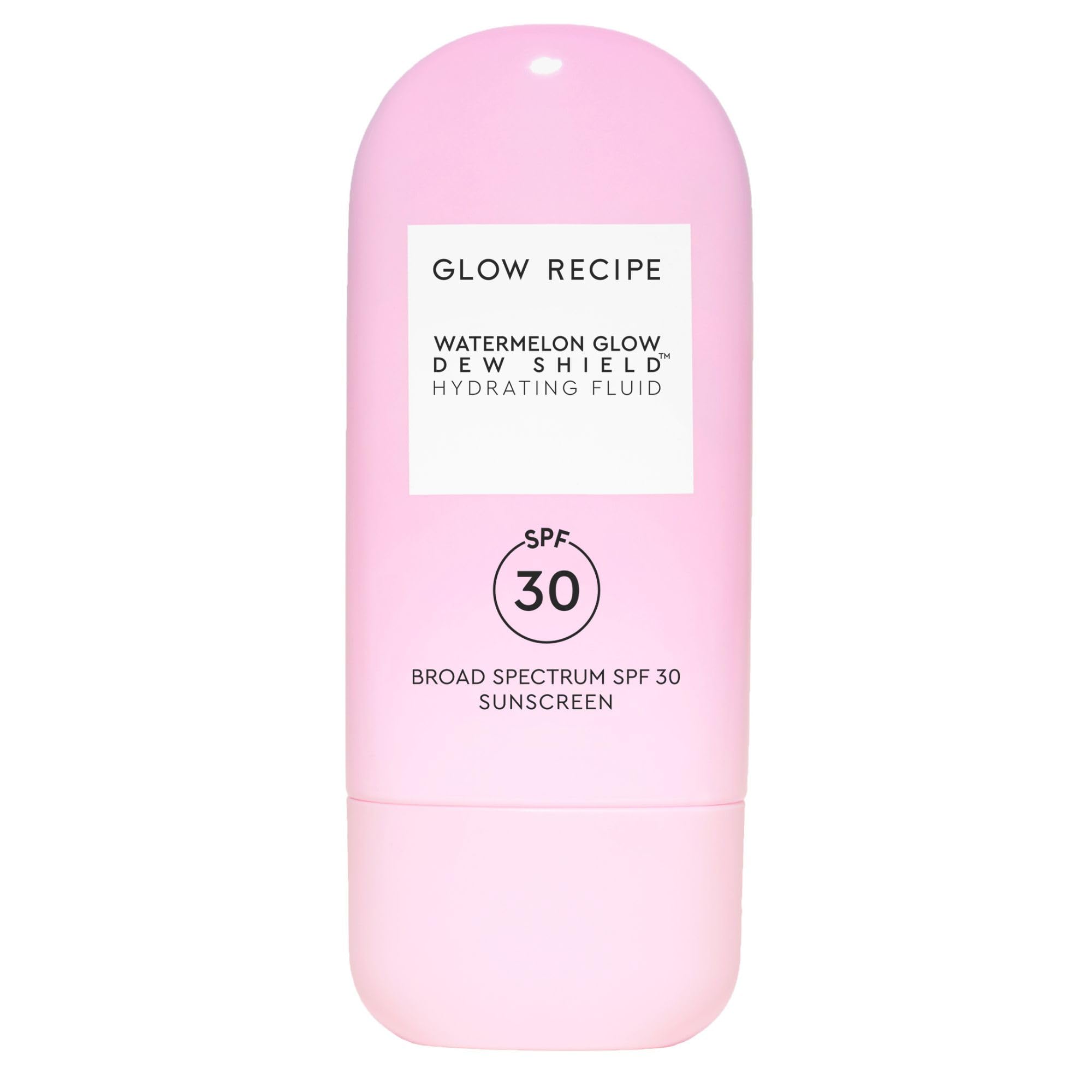 Glow Recipe front packaging showing SPF 30 and compact travel size benefit