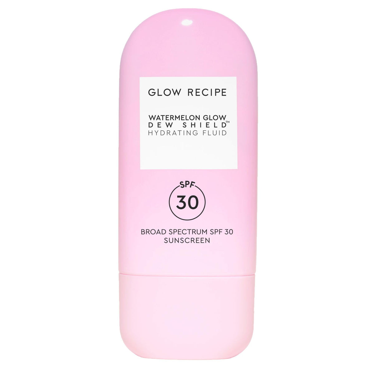 Glow Recipe front packaging showing SPF 30 and compact travel size benefit