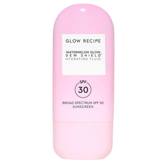 Glow Recipe front packaging showing SPF 30 and compact travel size benefit