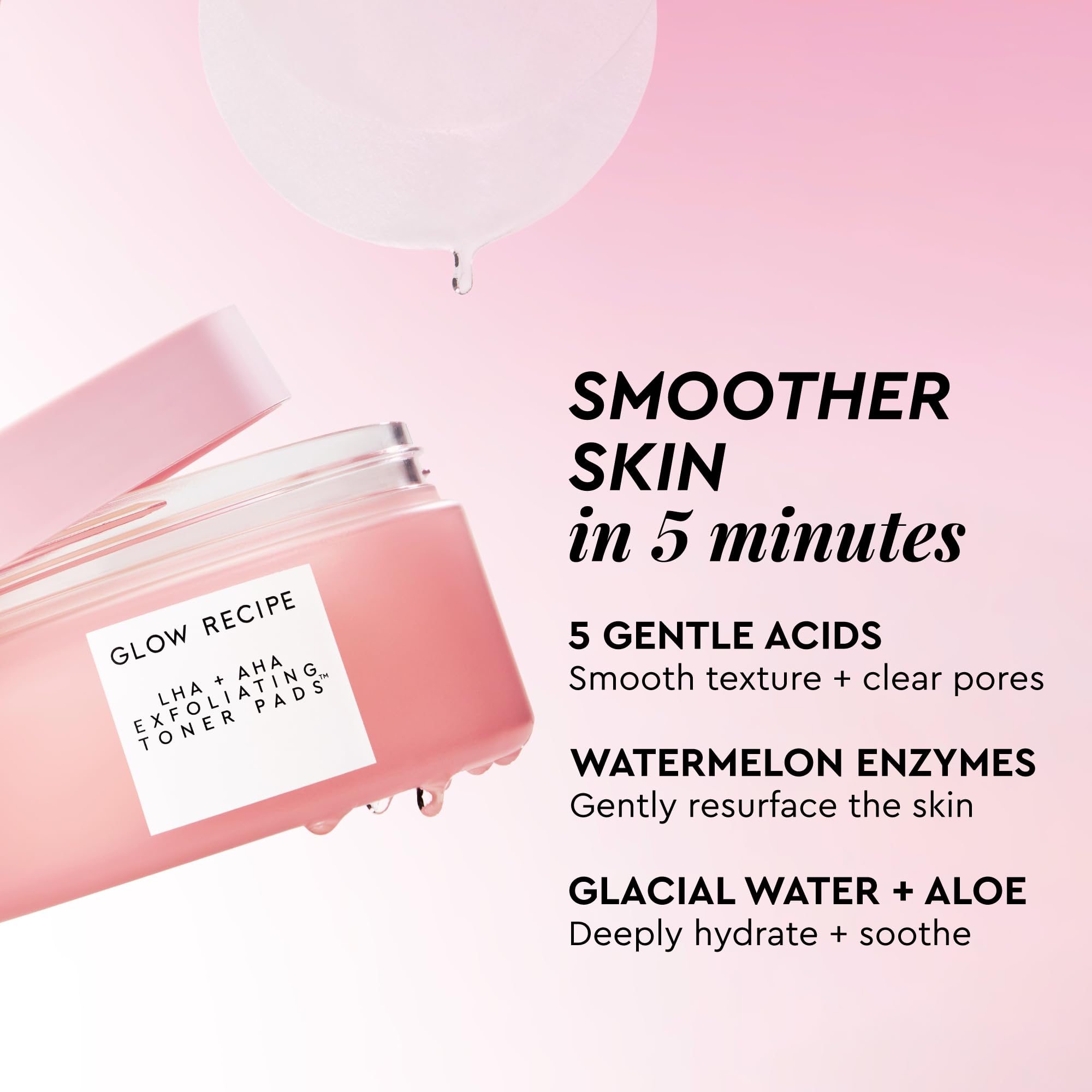 Glow Recipe embossed pad texture close-up highlighting polishing action for smoother skin