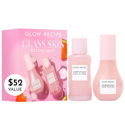 Glow Recipe front packaging showing travel skincare kit and convenience