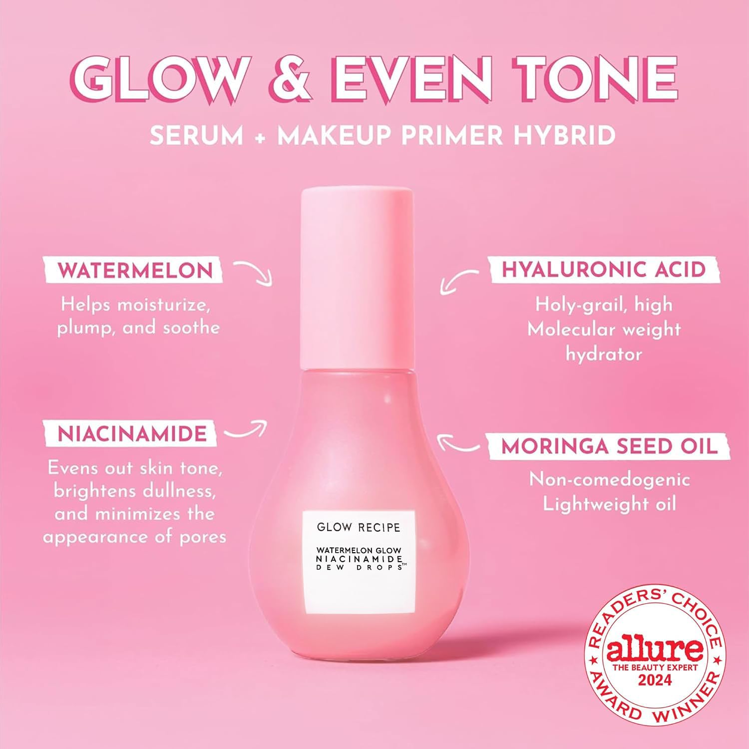 Glow Recipe label closeup highlighting ingredients and clean formulation benefit