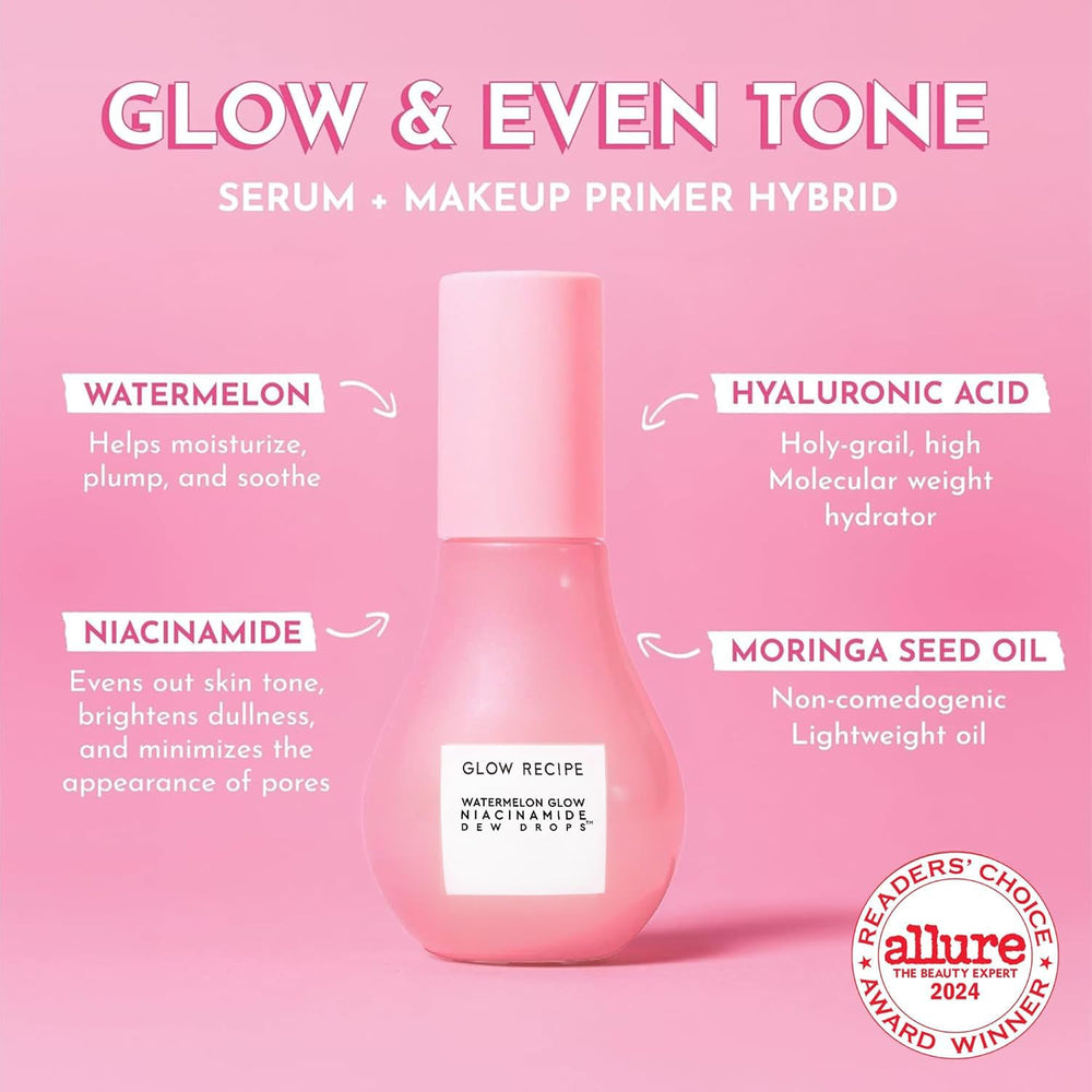 Glow Recipe label closeup highlighting ingredients and clean formulation benefit
