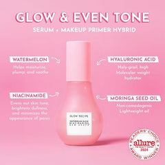 Glow Recipe label closeup highlighting ingredients and clean formulation benefit