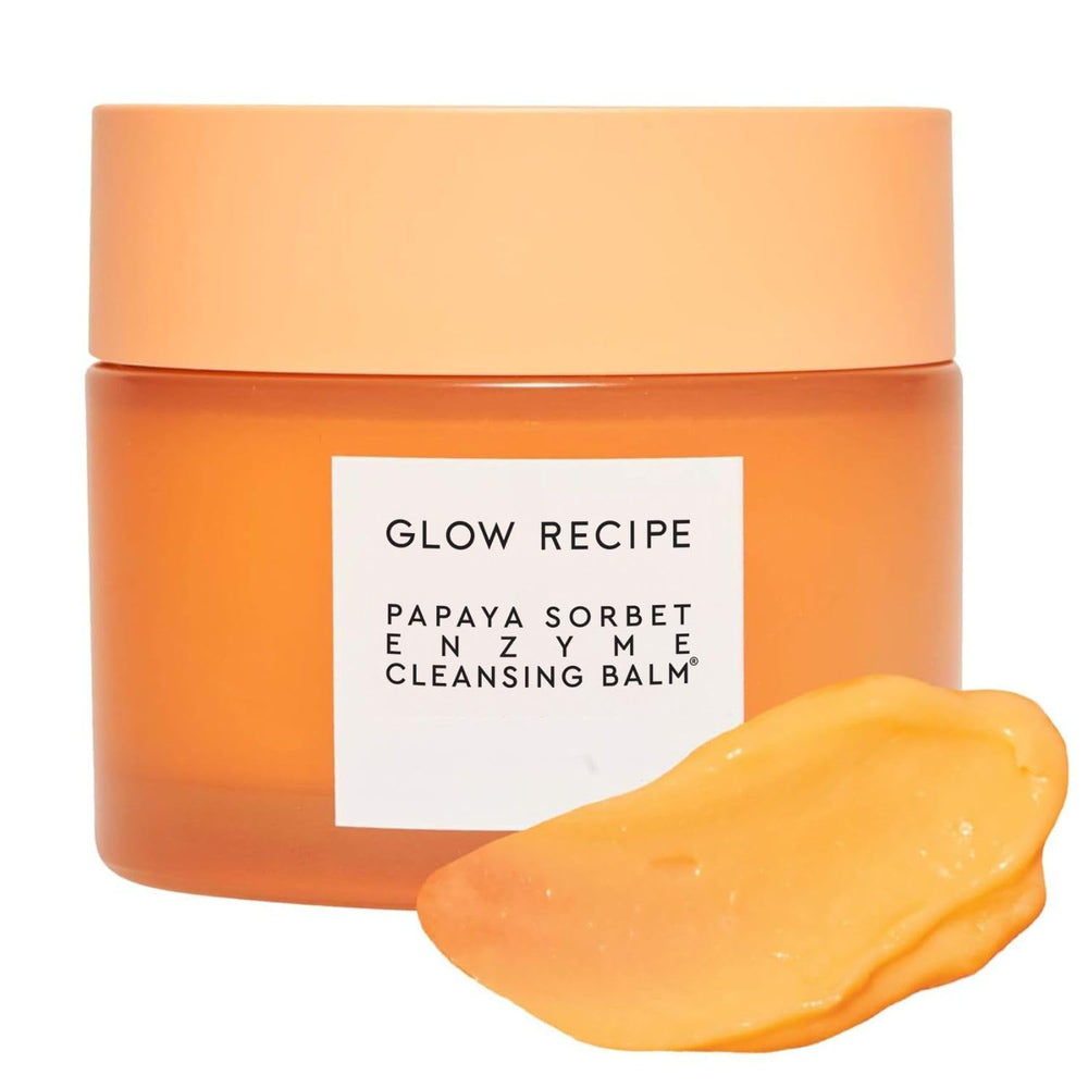 Glow Recipe jar front view showing papaya balm for easy makeup removal