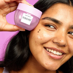 Glow Recipe jar on bathroom shelf in routine scene for daily skincare ritual benefit