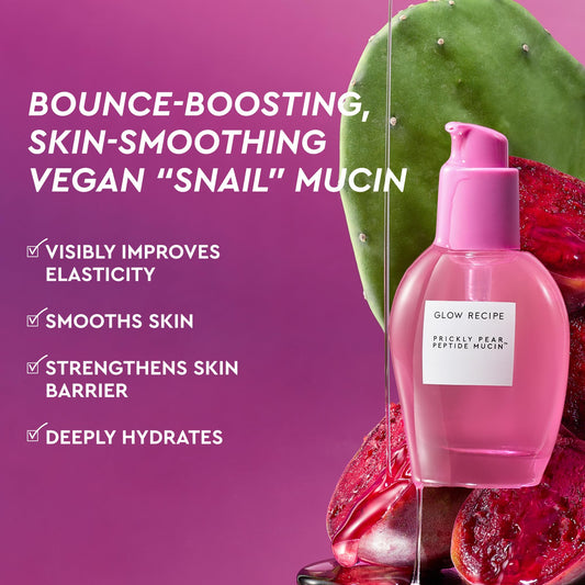 Glow Recipe pump dispenser detail highlighting hygienic easy-to-dose benefit