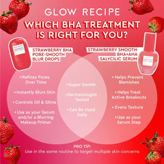 Glow Recipe serum bottle on a bathroom shelf lifestyle shot signaling daily use and routine ease benefit