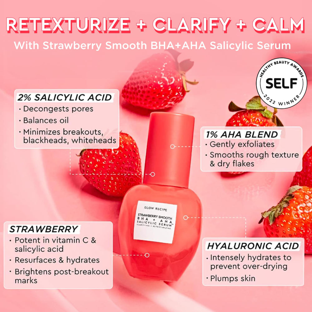 Glow Recipe strawberry extract ingredient close-up highlighting natural-scented formulation benefit