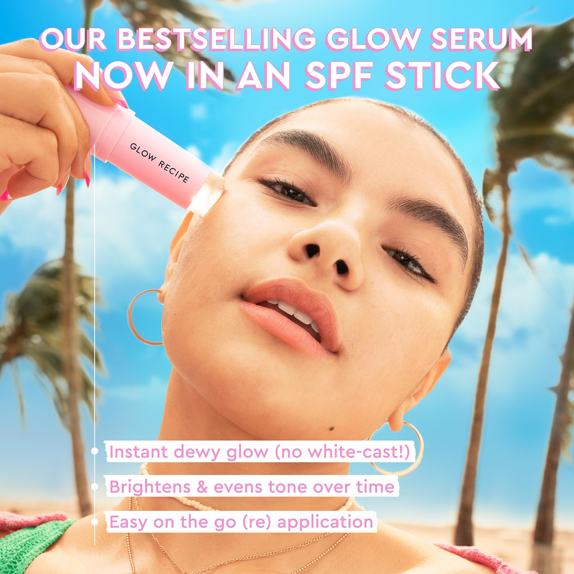 Glow Recipe sunscreen stick open application tip ready for quick reapplication outdoors