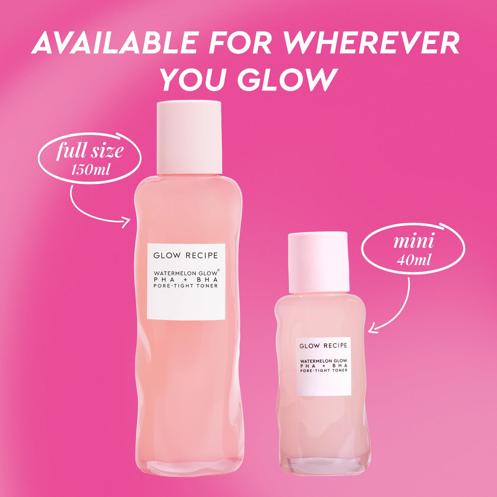 Glow Recipe toner on bathroom shelf in routine setting promoting everyday use
