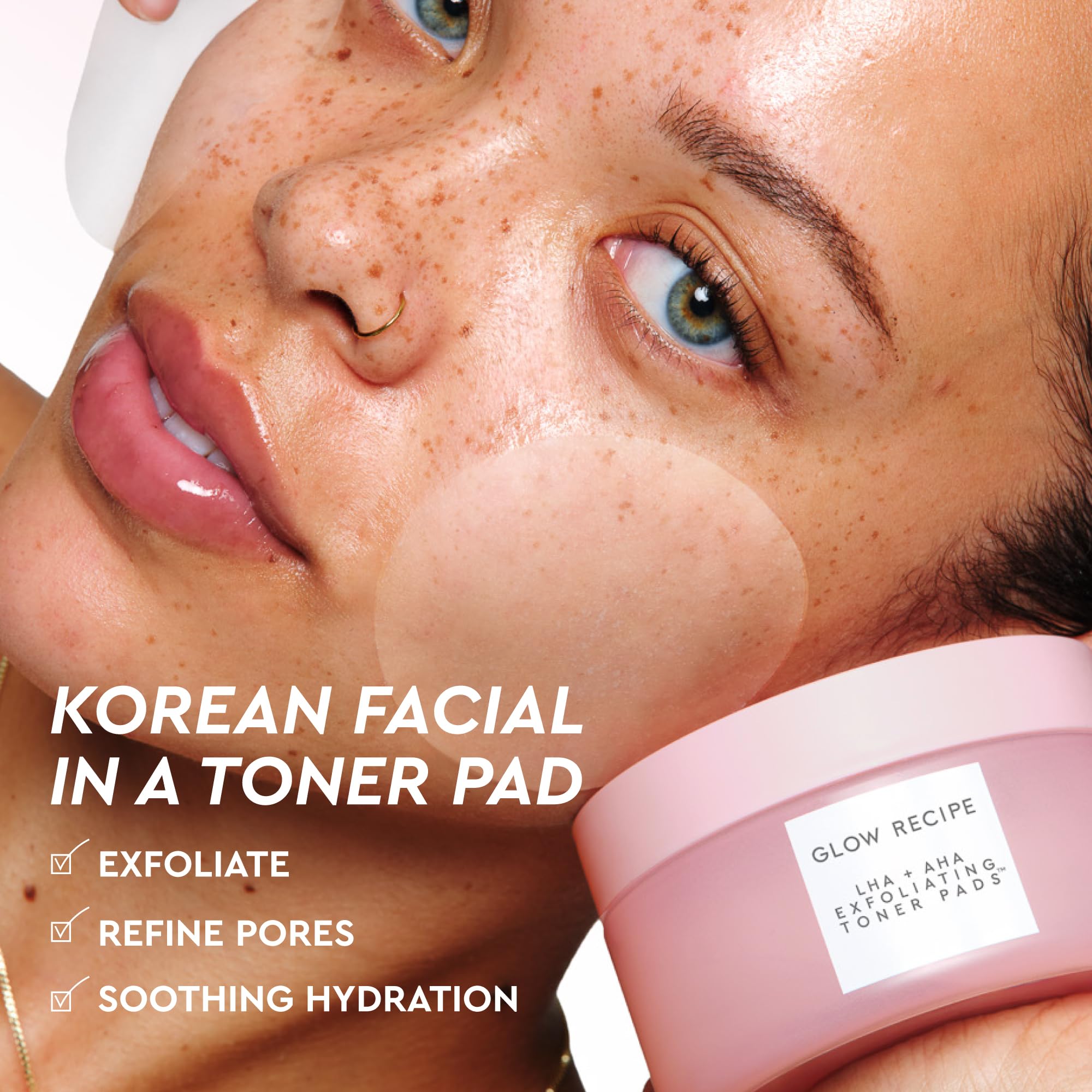 Glow Recipe single pre-soaked pad close-up revealing soaked texture for easy application