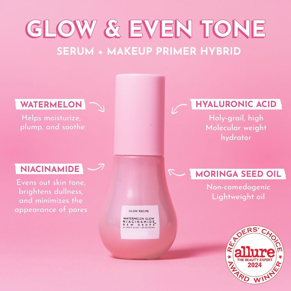 Glow Recipe toner pouring to demonstrate gentle exfoliating liquid