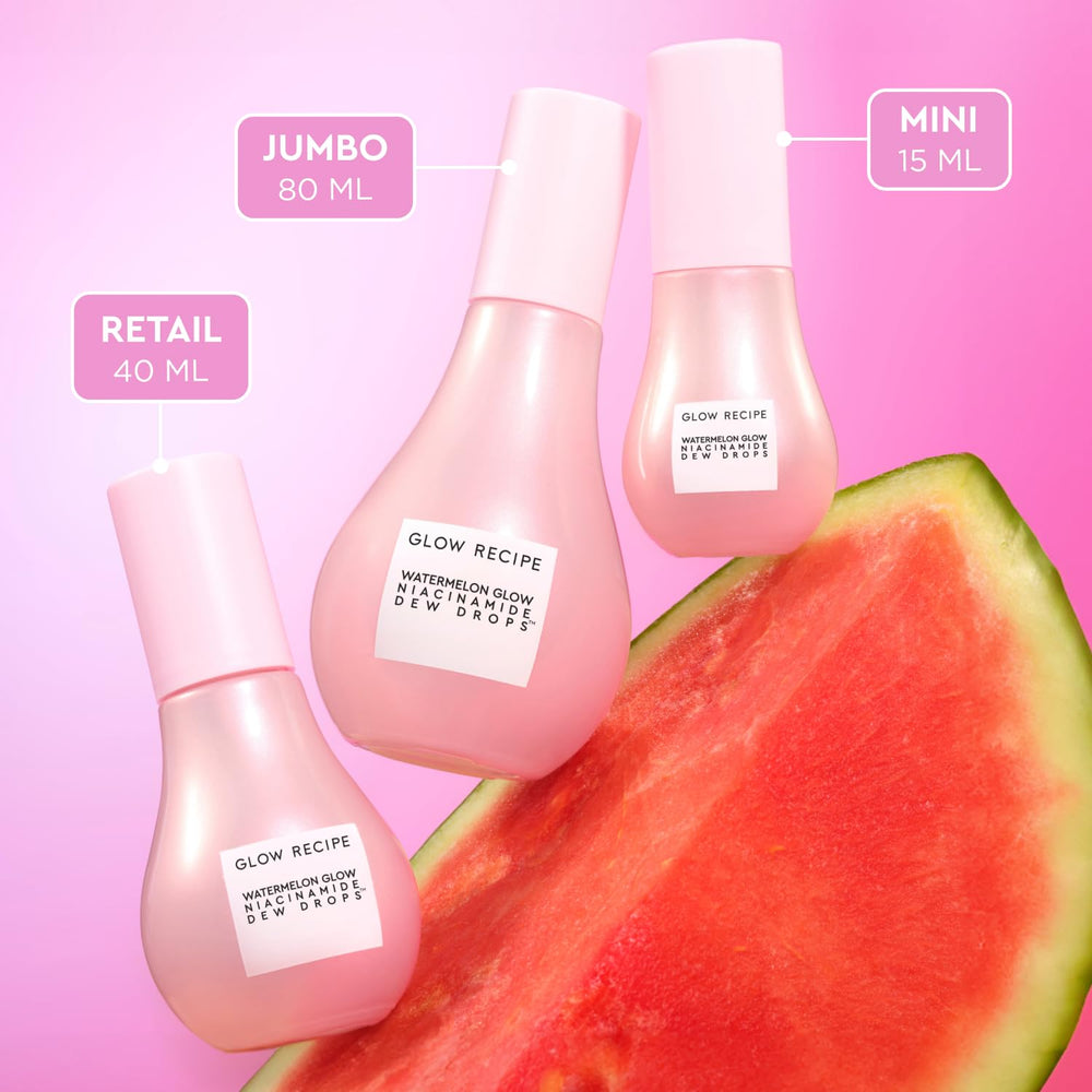 Glow Recipe used as liquid highlighter on temples for natural radiance