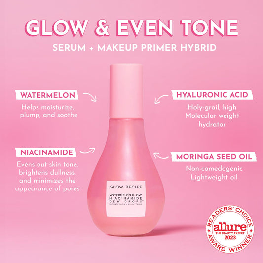 Glow Recipe pump dispensing serum for hygienic control and easy application