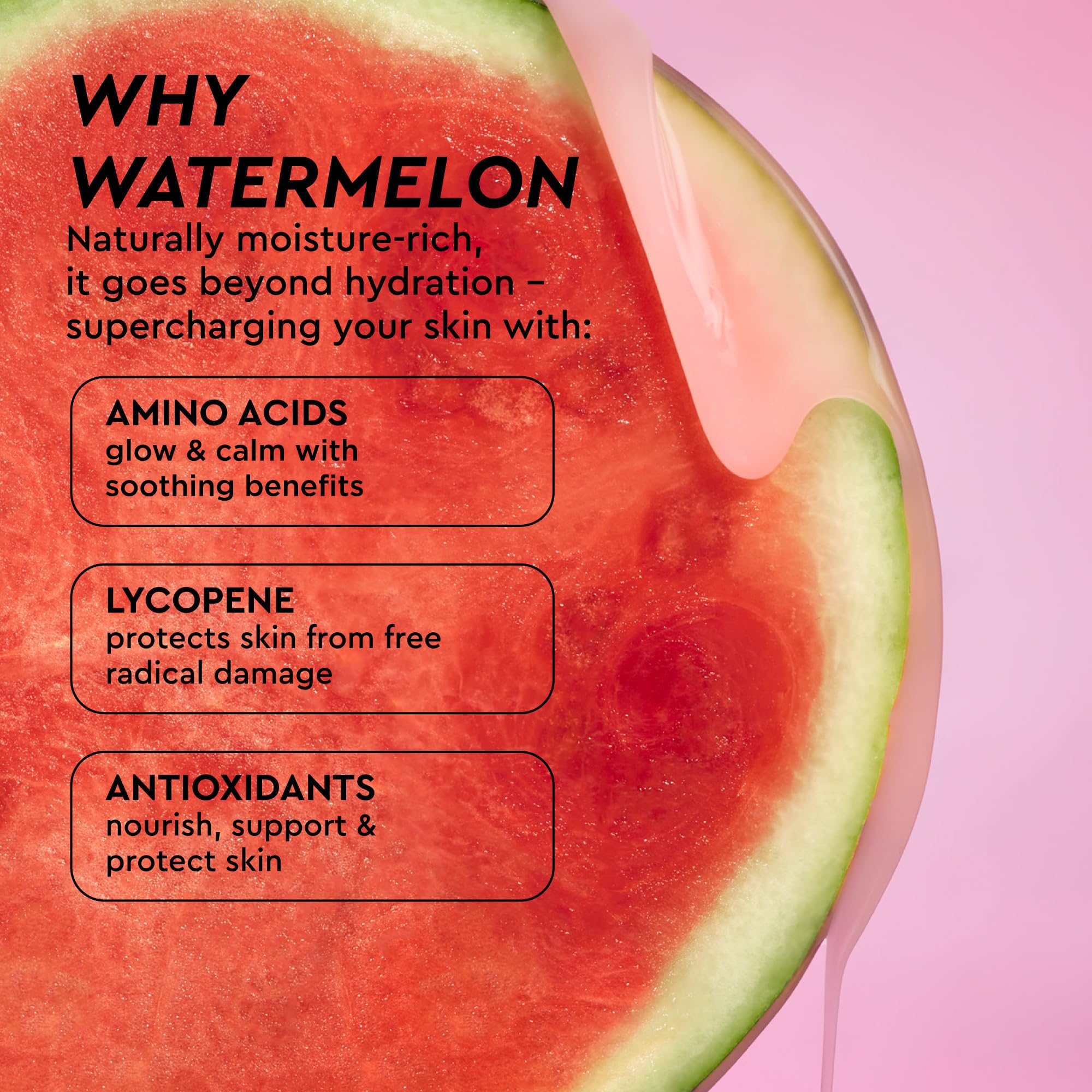 Glow Recipe next to fresh watermelon highlighting botanical extracts benefit