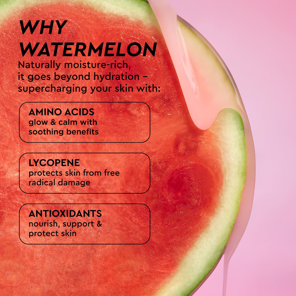 Glow Recipe next to fresh watermelon highlighting botanical extracts benefit